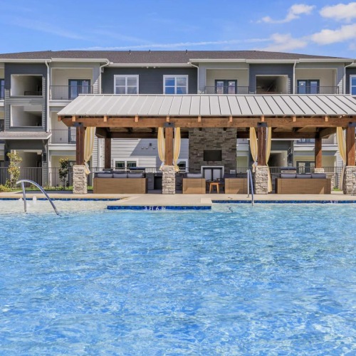 a house with a pool